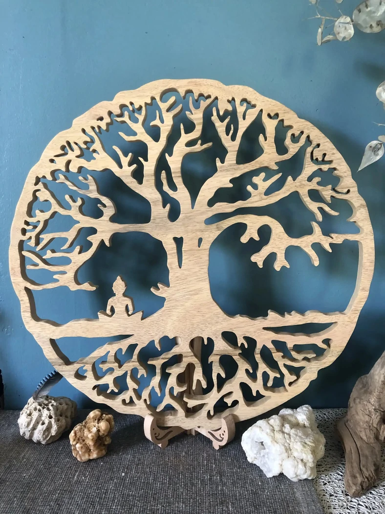 Méditation avec Bouddha - bois de manguier - 37 cms - Sur commande 60€
